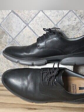 Johnston & Murphy XC4 Tanner Black Waterproof Leather Derby with Gray Sole